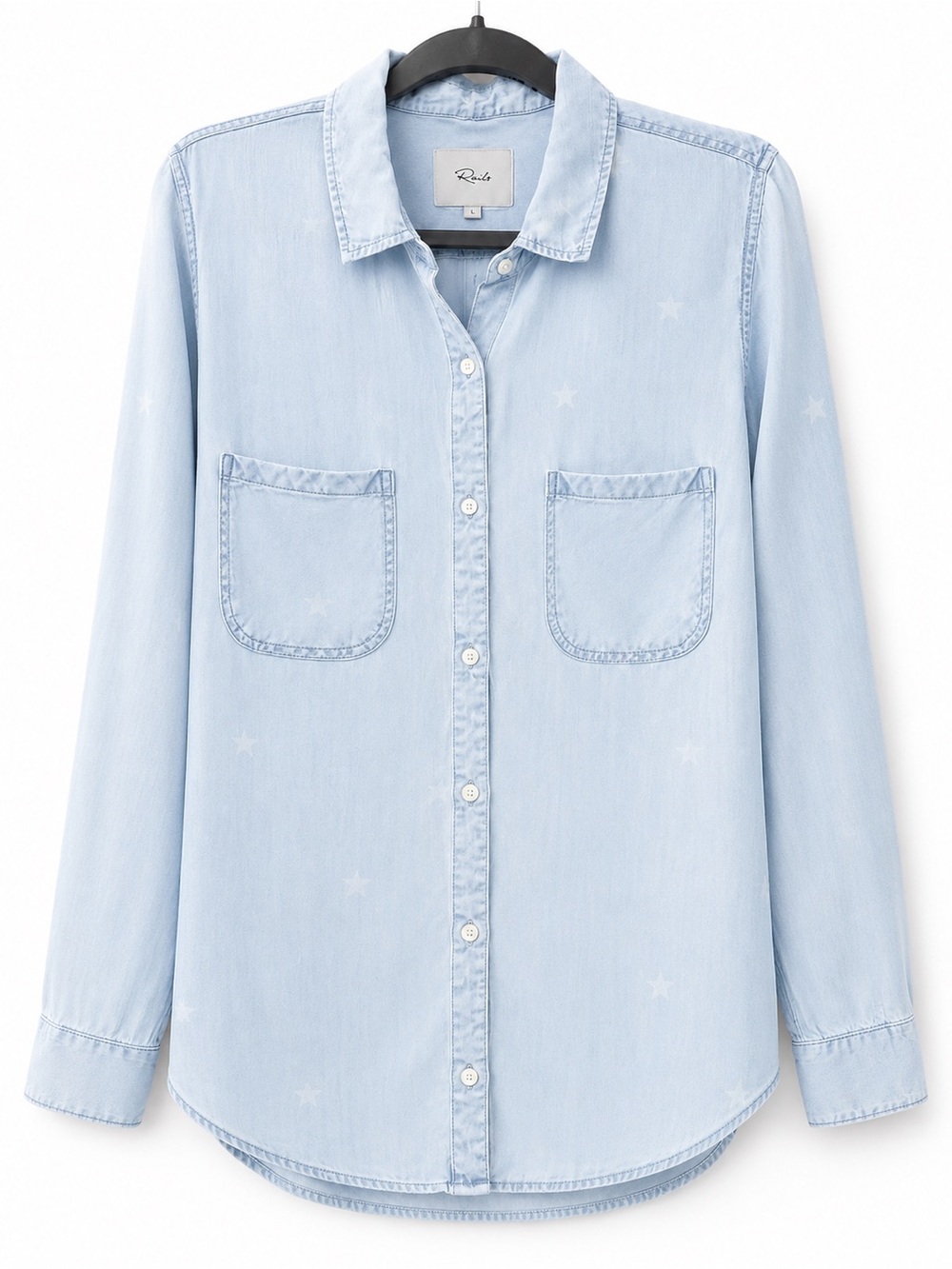 Rails Carter Chambray Star Print Button-Down Shirt – Size Large